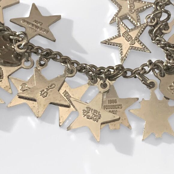 Sterling Silver Beta Sigma Phi Sorority Star Heart Charm Bracelet - Picture 5 of 9